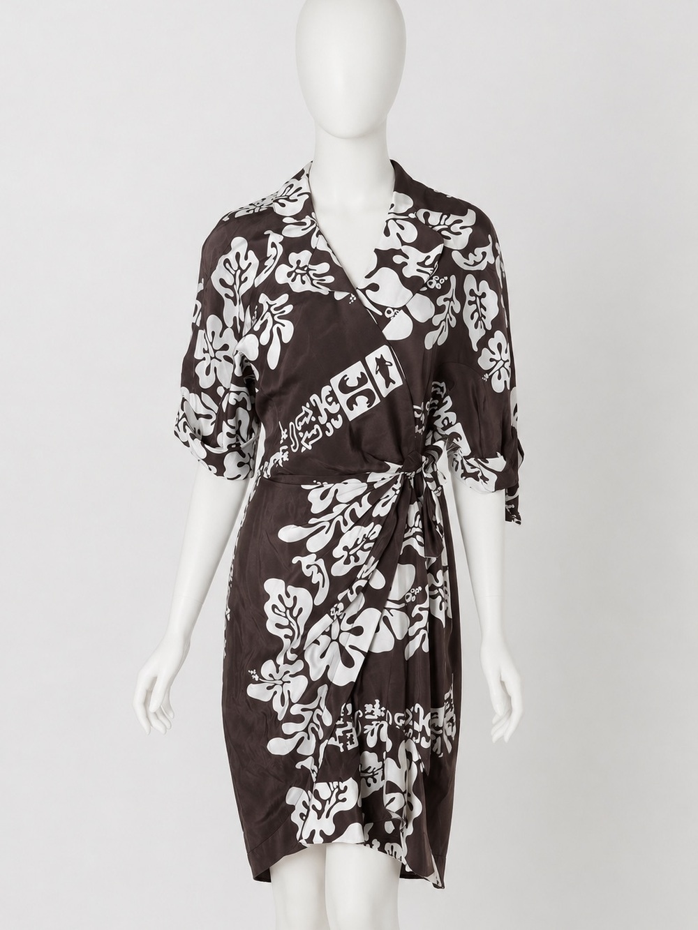 Vintage Thierry Mugler Silk Wrap Dress Size 42